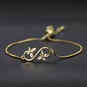 Gold Floral Infinity Bracelet